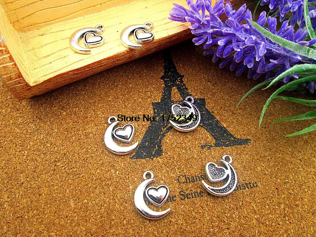 

20 шт 14*18 мм античное серебро Луна и фотоэлемент