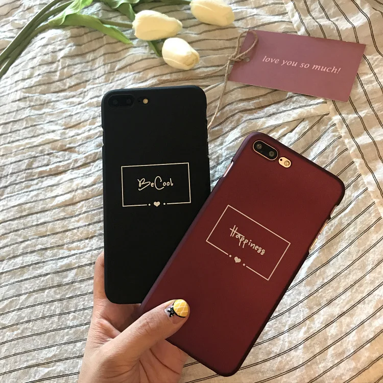 Красный винно-черный Жесткий чехол для телефона Iphone XS Max XR X 6 S 7 8 Plus Happiness Be Cool
