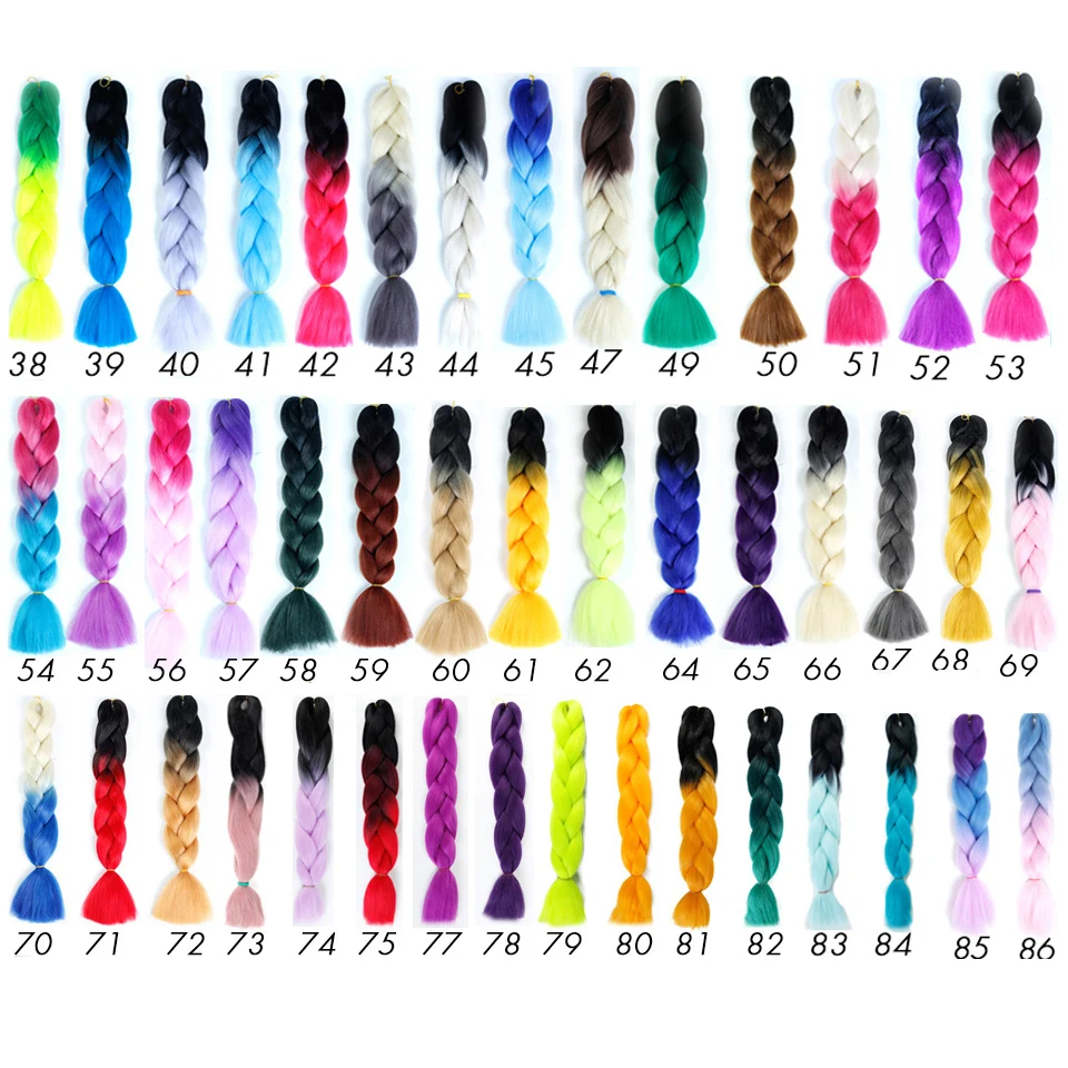 DIFEI Ombre Jumbo синтетические плетеные волосы 1 шт. 24 дюйма огромные косички 100 г