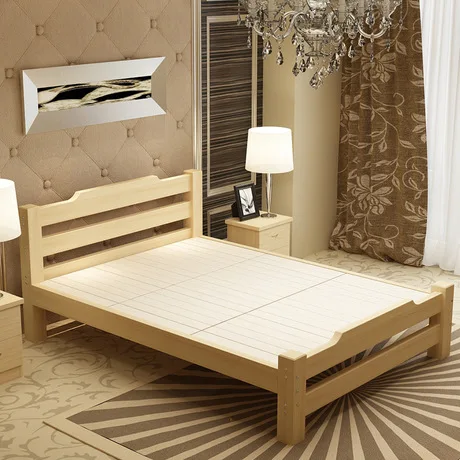 Домашняя кровать мебель для спальни домашняя из массива сосны двуспальная