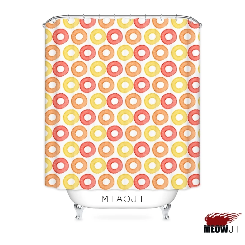 Fresh Blue Watercolor Dots Shower Curtain Printed Polyester Fabric Bathroom Decor with Hooks Free Shipping | Дом и сад