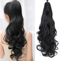 shangke synthetic claw on ponytail hair extension heat resistant curls claw clip pony tail hairpiece fake hair with hair clip