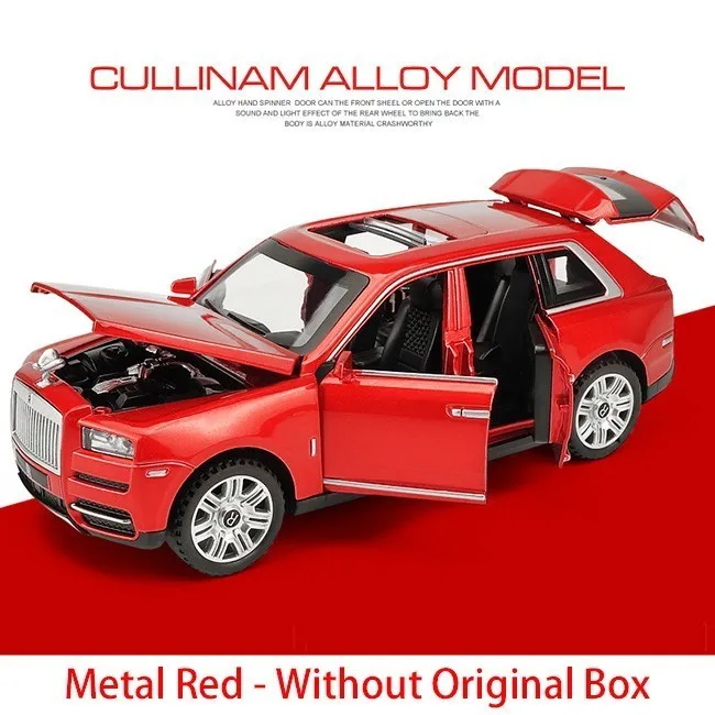 Metal Red No Box 1:32 шкала Rolls Royce Cullinan литье под давлением модель автомобиля детский металлический звук и светильник SUV7 открытая дверь Модель игрушки - Цвет: Metal Red No Box