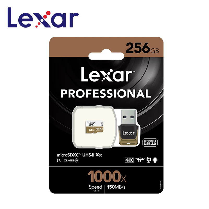 Карта памяти Lexar 1000X 32 64 128 gb 150 M U3 4 K Micro SD GB 256 карты SD/TF флэш-карты microSD для телефона |