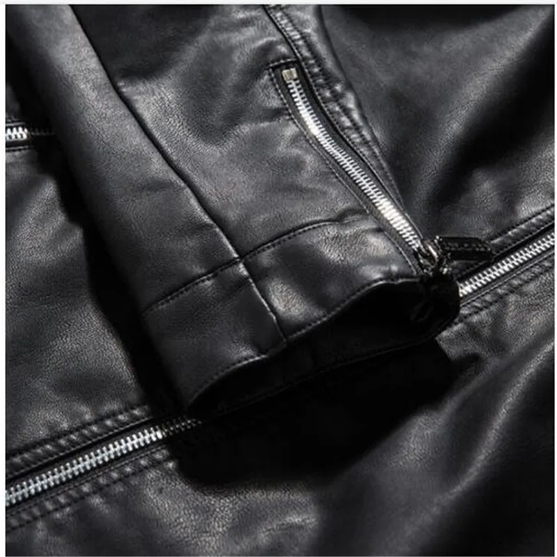 2019 Business Fashion Leather Jacket Men's Fall Winter Clothing Men Casual Coat | Мужская одежда