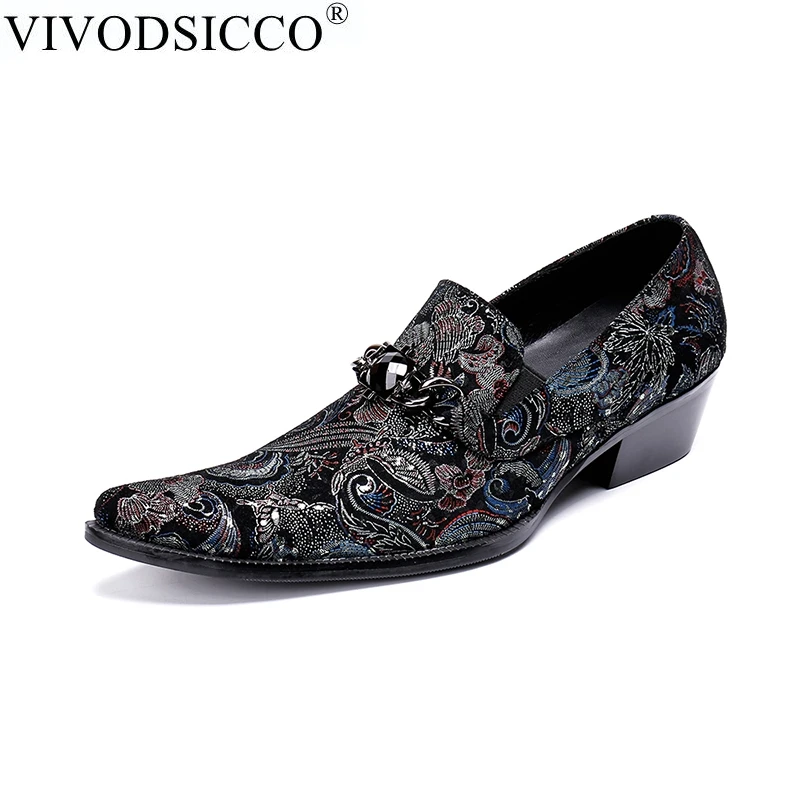 

VIVODSICCO Mens Dress Shoes High Heels Leather Wedding Shoes Mens Formal Business Shoes Man Oxfords Shoes for Work Plus Size