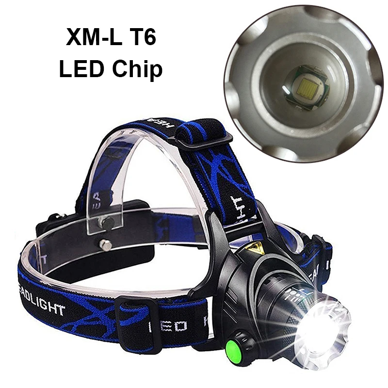 New LED Headlight XML T6 Waterproof Headlamp Flashlight Zoomable Head Lamp 18650 Rechargeable Battery Outdoors Torch Lights | Освещение