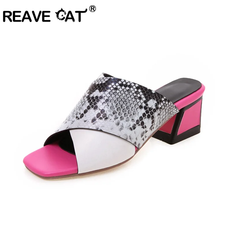 ?? 奪う猫女性ハイヒールスリッパファッションプリント Sildes パーティー結婚式の靴女性 PU 革の夏のサンダル