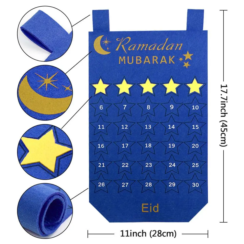 OurWarm Eid Рамадан фестиваль Kareem Декор фетровый календарь Стандартный мусульманский