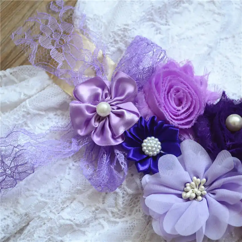QYFLYXUEHandmade Мозаика Цветок пояс невеста беременная женщина цветок девушка платье