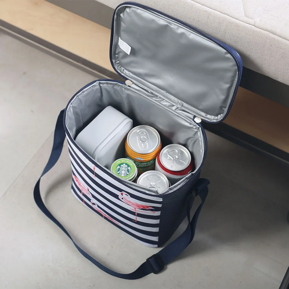 

SANNE 6L Flamingo Bag Cooler Waterproof Polyester Refrigerator Insulated Thermal Bag Thicken Foldable Fresh Picnic Cooler Bag