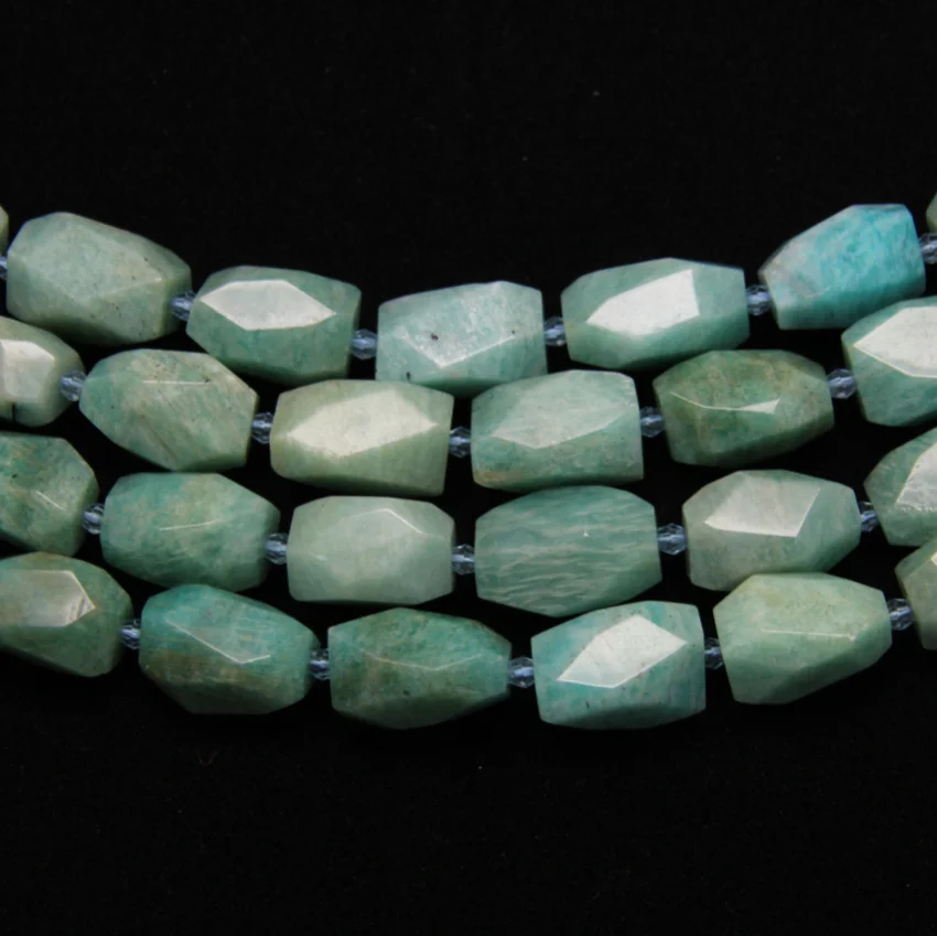 

AAA Quality Natural Amazonite Faceted Nugget Beads Drilled Pendants,Cut Amazonite Stones Loose Beads for Necklace Findings