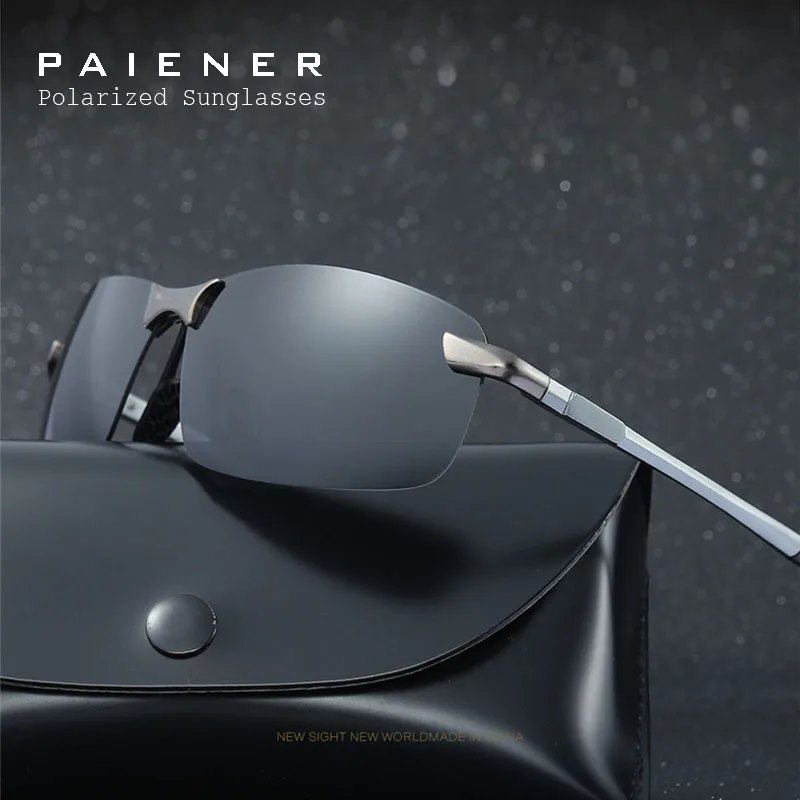 Солнцезащитные очки поляризационные без оправы для мужчин и женщин классические