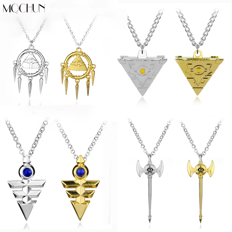

3D ожерелье Yu-Gi-Oh, ювелирные изделия с кулоном в виде миллилита, аниме игрушка Yugioh, косплей, пирамида, Египетский Глаз хора, ожерелье