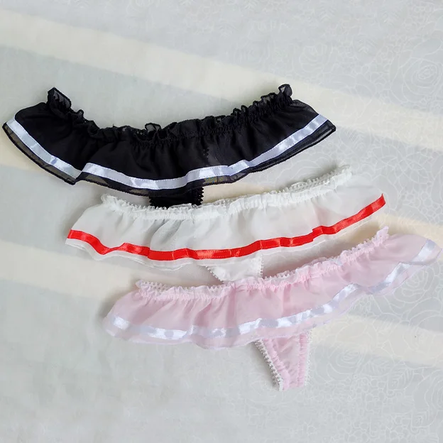 

Sexy Men Lingeries Sissy Lolita Panties Underwear Softy Chiffon Thong G Strings Underpants Tranaparent Bikini For Male Gay