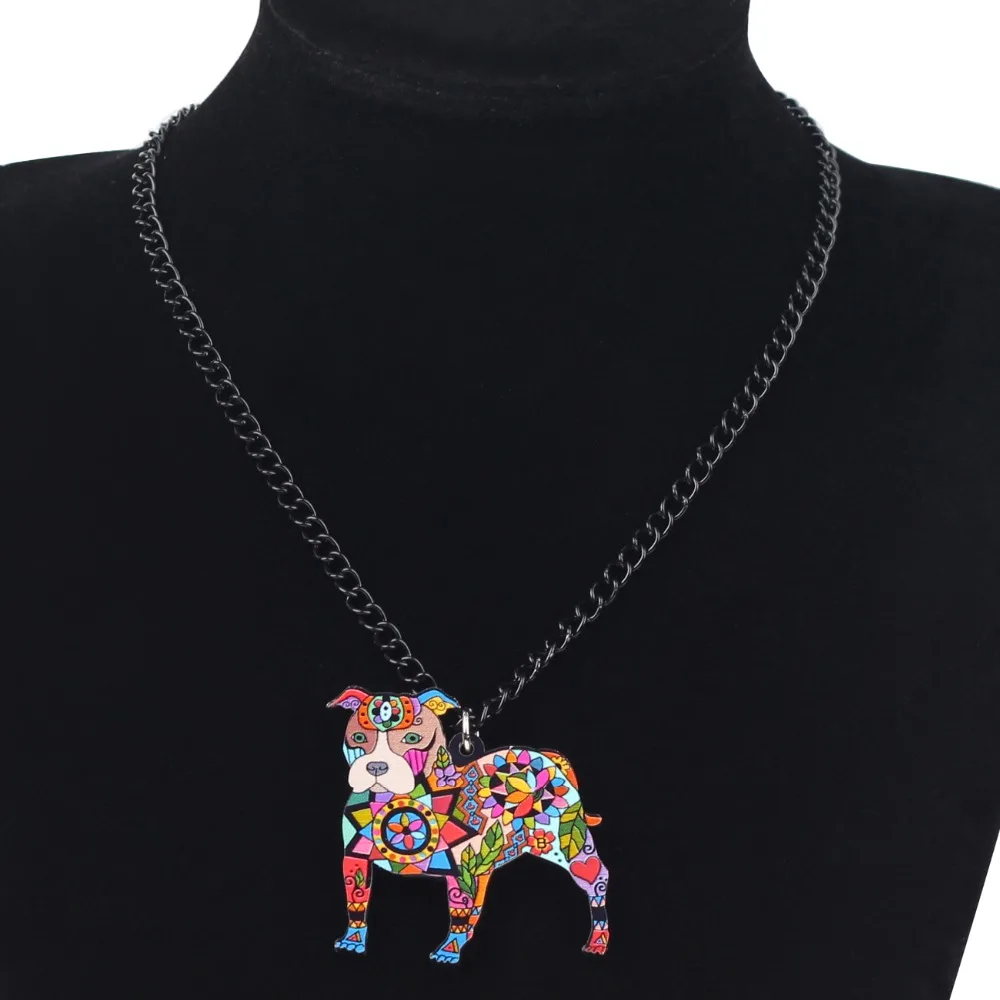 Bonsny брендовые Ювелирные наборы акриловые серьги и ожерелье в виде собаки питбуля