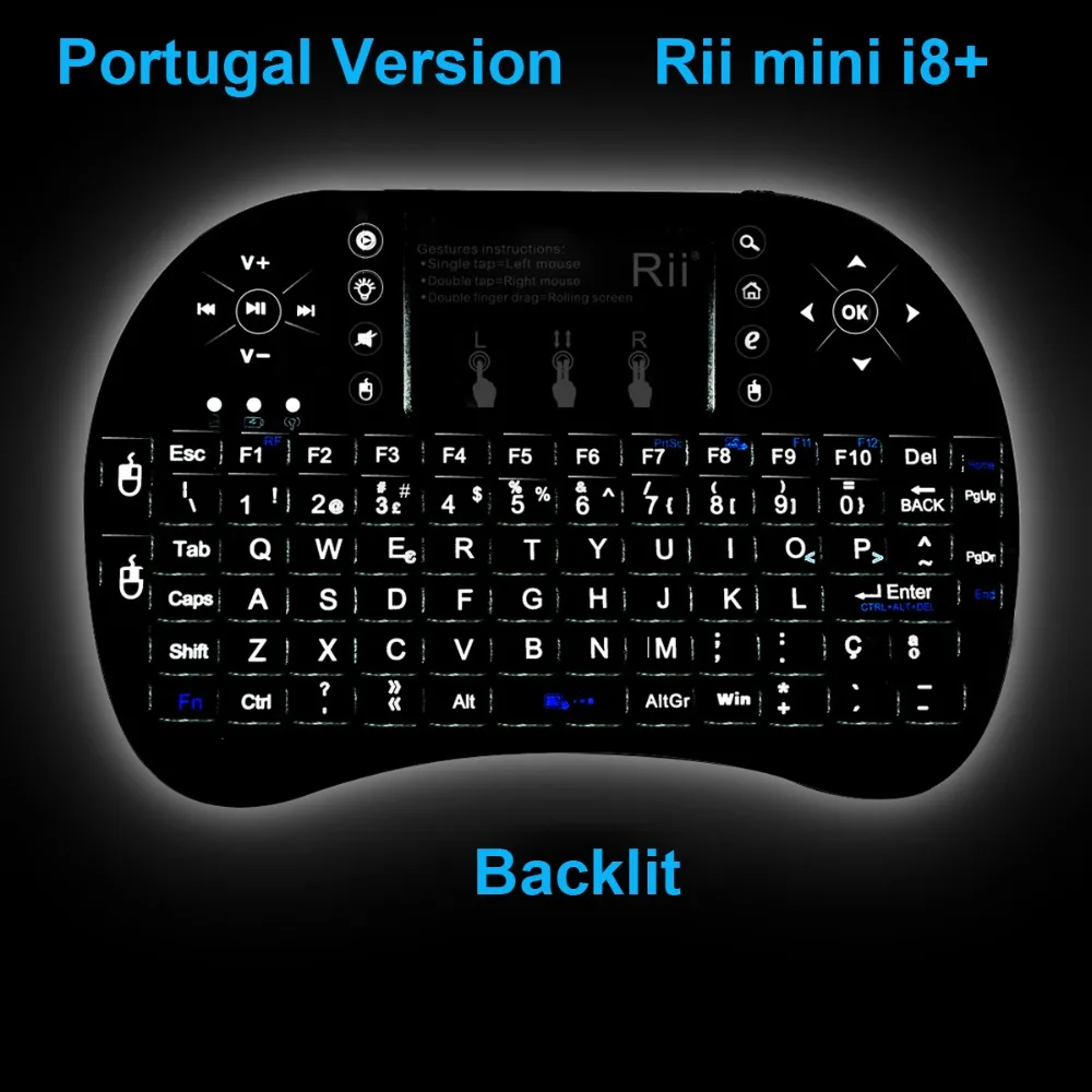 Новый горячий товар! Черная 2.4G Rii мини i8 + Беспроводная клавиатура с тачпадоми