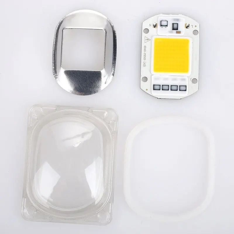 1 Набор светодиодных чипов COB с отражателем объектива 50 Вт 110 В 220 Smart IC DIY для