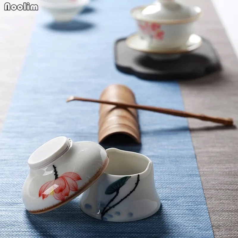 Керамические ситечки для чая NOOLIM Jingdezhen керамические ручная роспись лотос слива