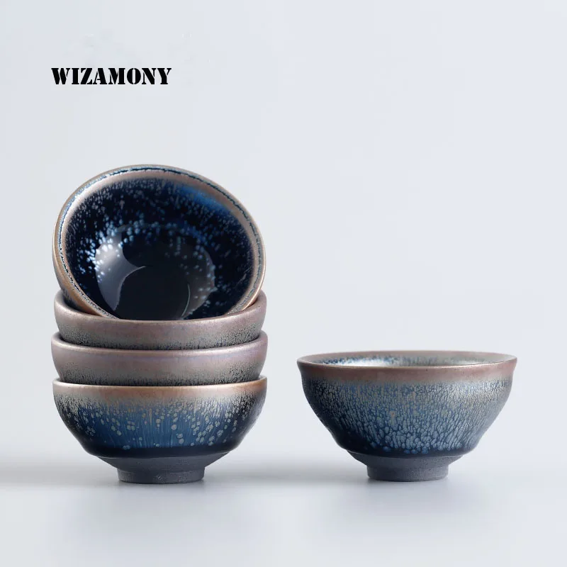 Jian Zhan 1 шт. китайская ручная работа temmoku глазурь фарфор Gaiwan ChinaTeacups фарфоровая чаша