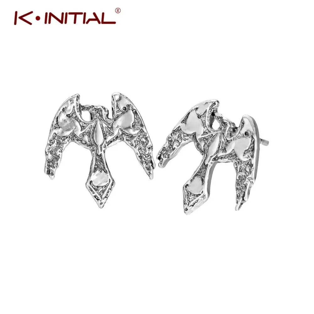 

Kinitial Vikings Odin's Raven Stud Earrings For Women Men Punk Retro Design Geometric Phoenix Animal Ear Piercing Jewelry