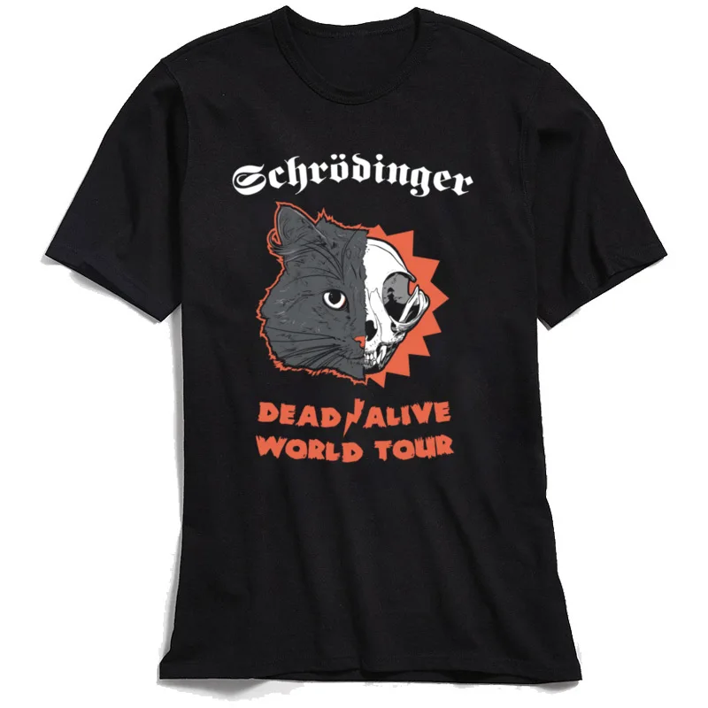 Мужская футболка из 100% хлопка Молодежная Футболка Schrodinger Dead Alive World Tour с