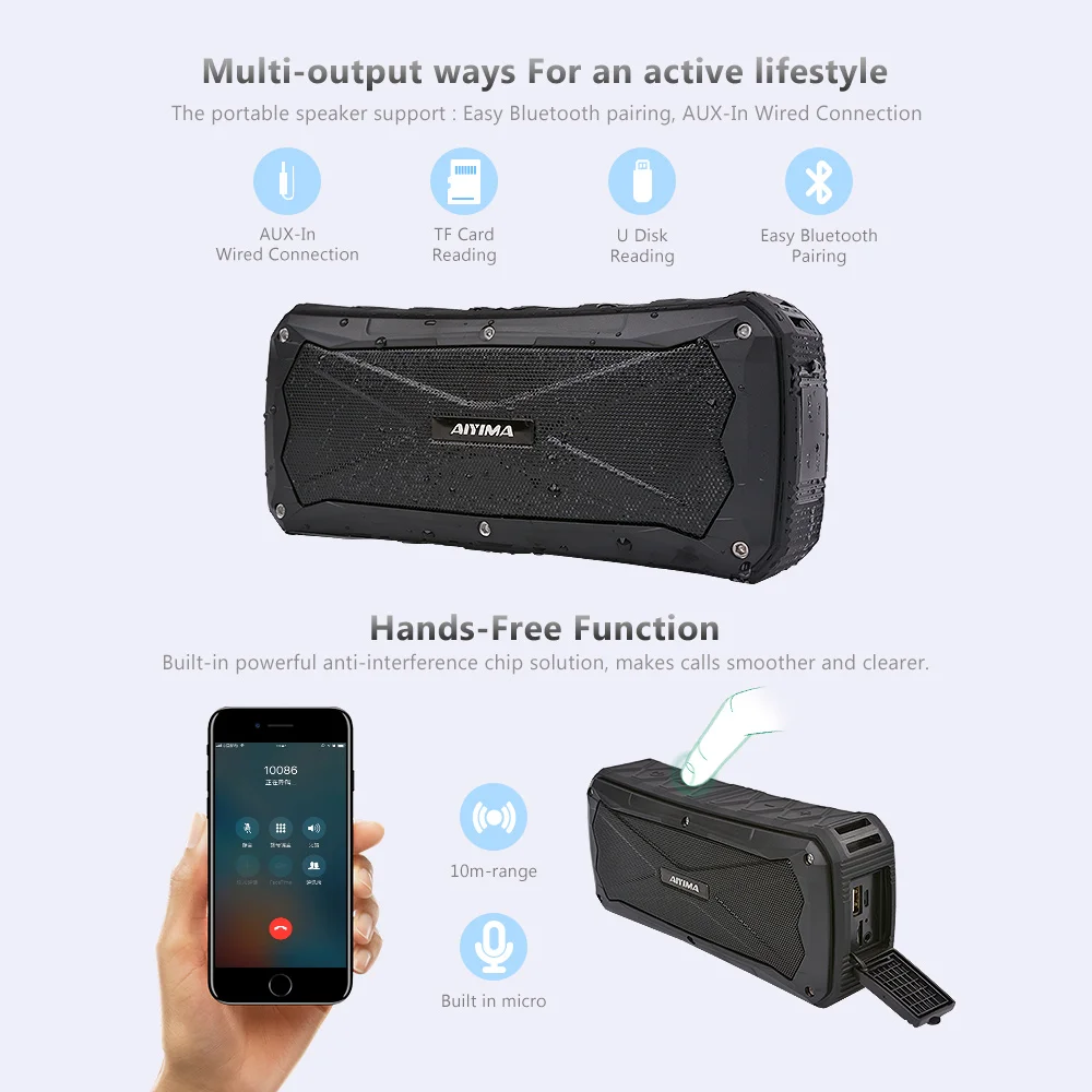 AIYIMA мини беспроводная &quotаltavoz&quot Bluetooth Динамик Портативный аудио музыкальный