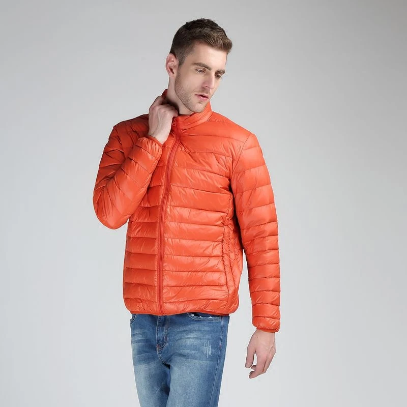 2019 7XL Новая мужская зимняя куртка ультра светильник 90% Белые куртки пуховики
