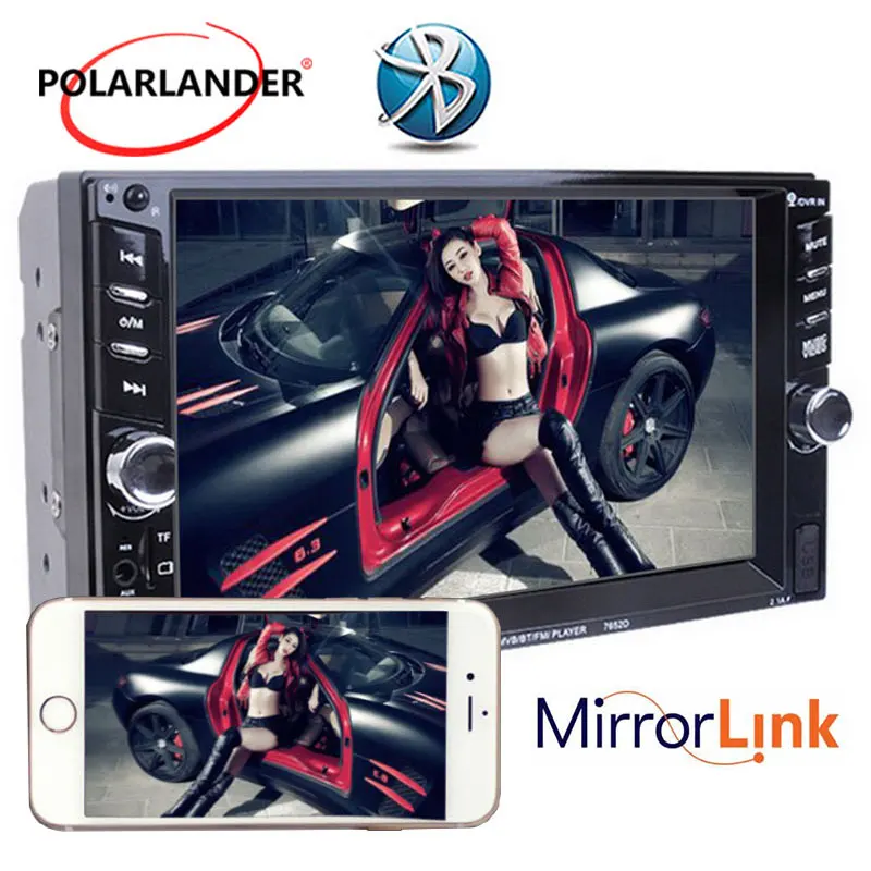 2 Din Bluetooth с камерой MP5 плеер USB Зеркало для телефона Android автомобильное радио 6