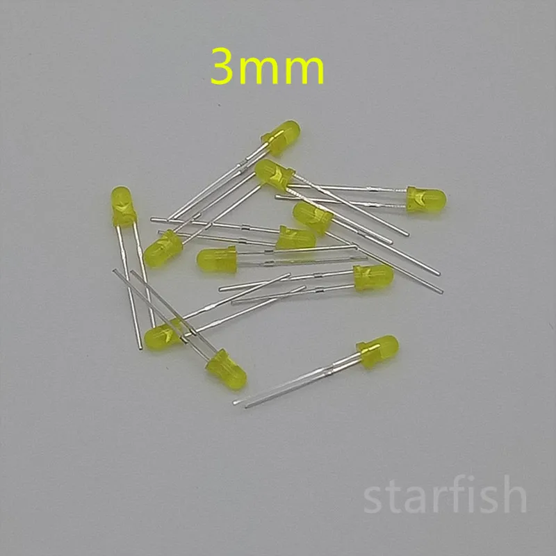 100pcs 3mm Diffused Red Green Yellow Blue Color led Highlight F3 DIP lamp | Лампы и освещение