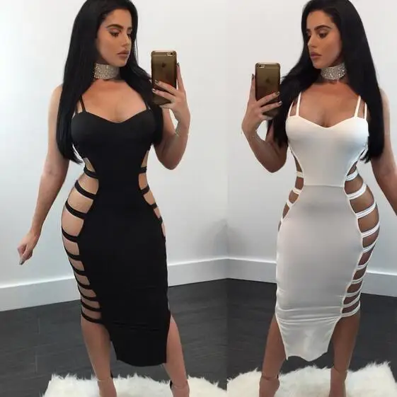 2019 модные женские туфли летние элегантные облегающие платье Sexy бретелек до