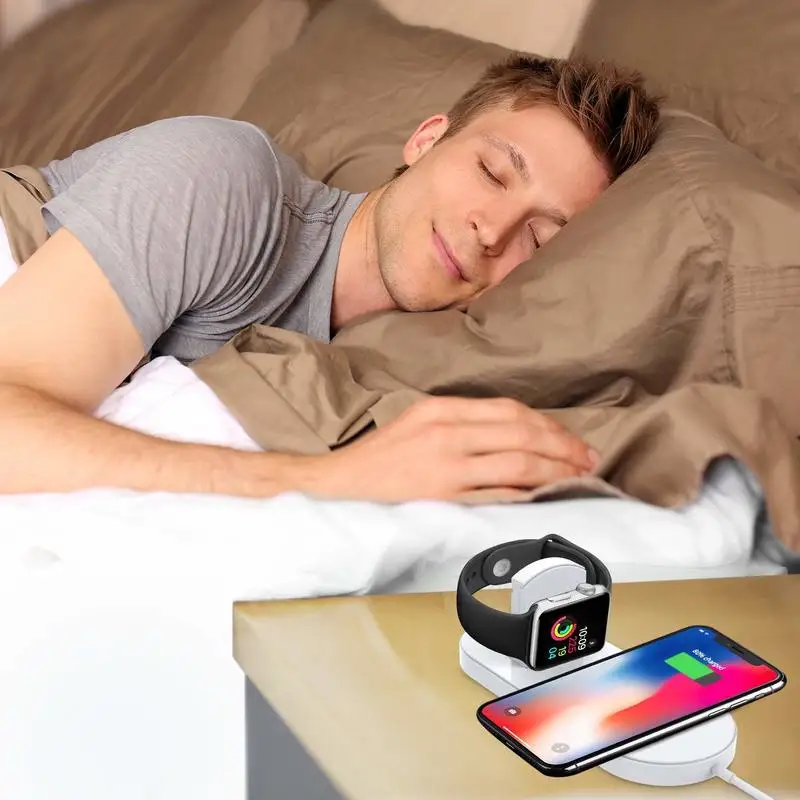 For Apple Watch Series 4 3 2 Charger Dock QI Wireless Charging Stand Holder for IPhone X XR XS Samsung Galaxy S9 Plus S8 Note 9 | Мобильные