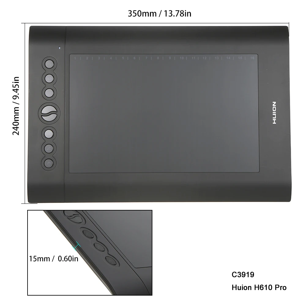 Huion USB графический планшет H610 PRO H610 Pad художественная цифровая плата перезаряжаемая ручка для рисования 8 Экспресс-клавиш доска для письма