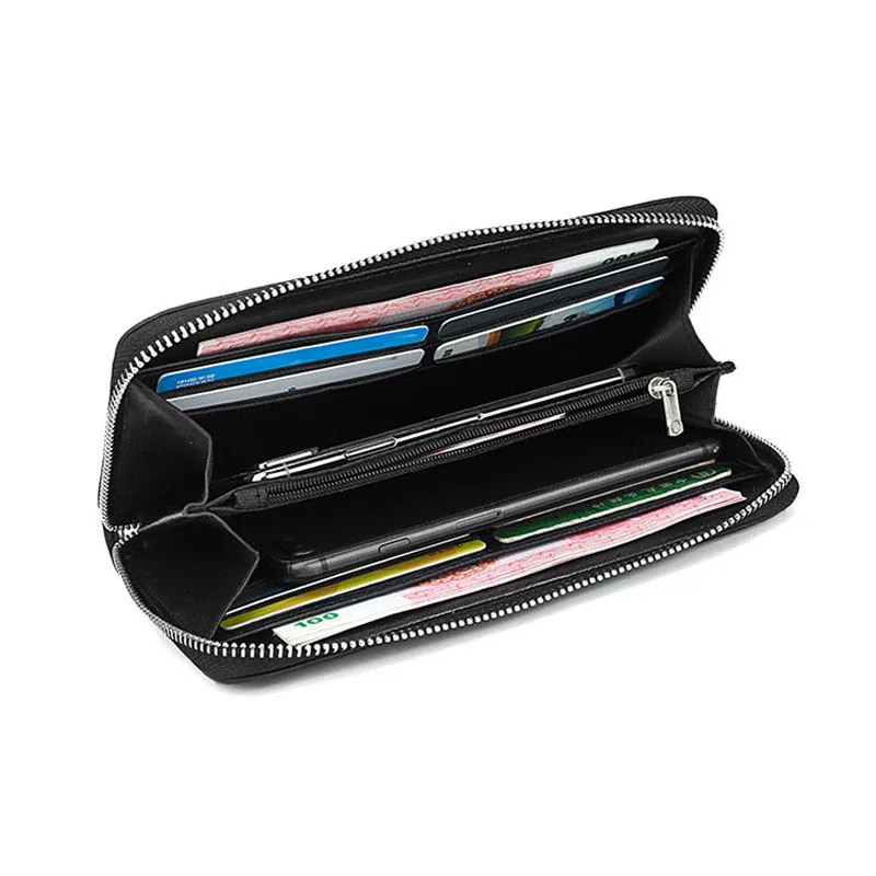 Мужской кошелек из натуральной кожи с текстурой крокодиловой Длинные кошельки