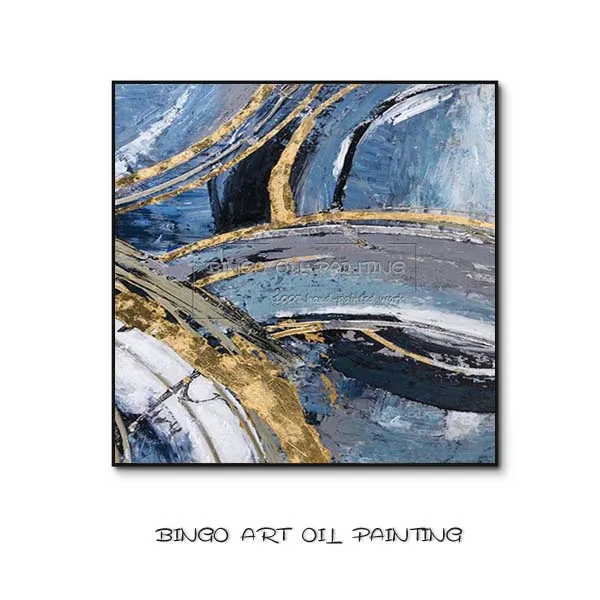 Abstract Painting B Художественная ручная роспись, высокое качество, Современная Абстрактная живопись маслом на холсте, модное искусство, абстрактная с золотой фольгой, картина маслом - Цвет: Abstract Painting B