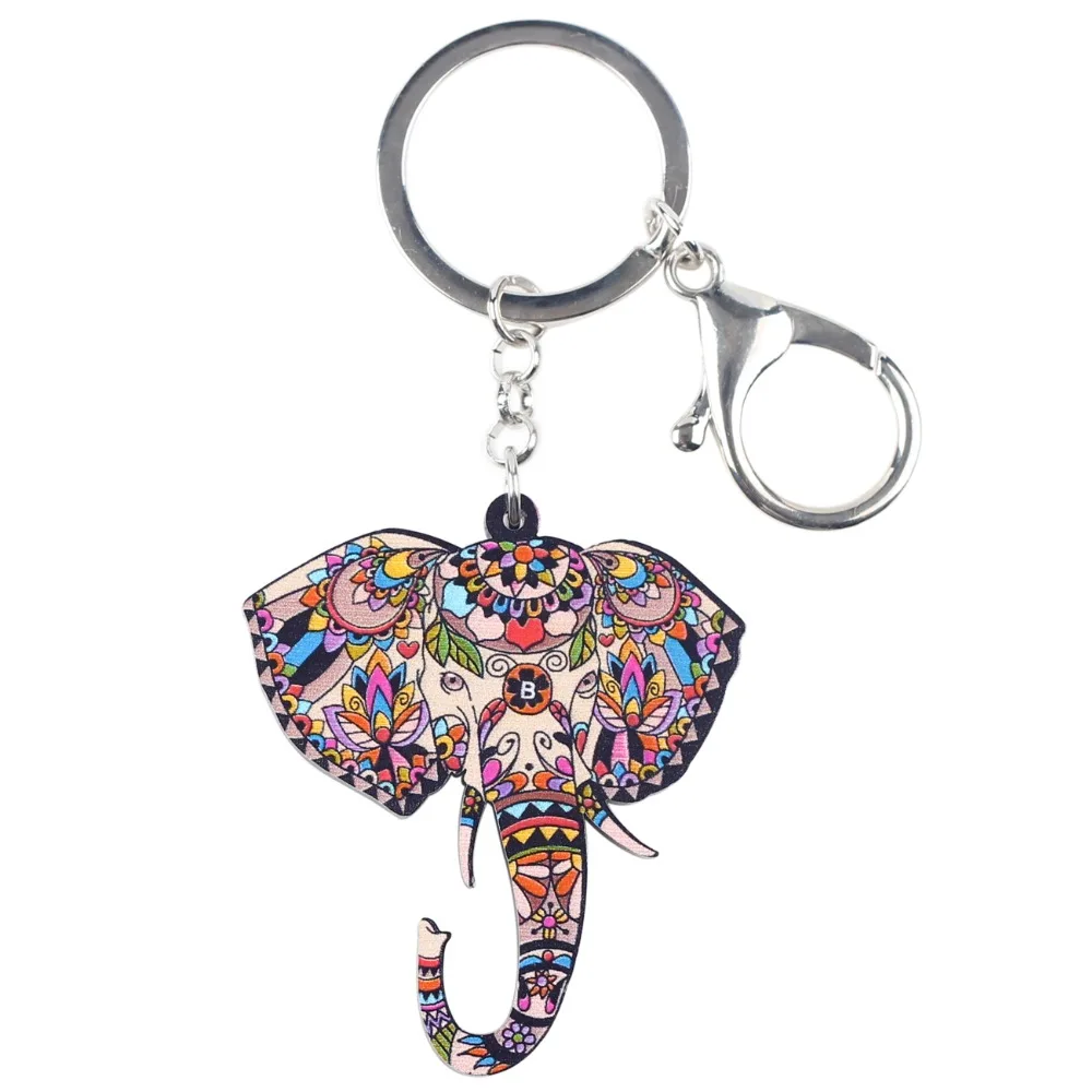 NEWEI акриловые животных Jewelry джунгли слон брелок для ключей jumbo пом подарок Для