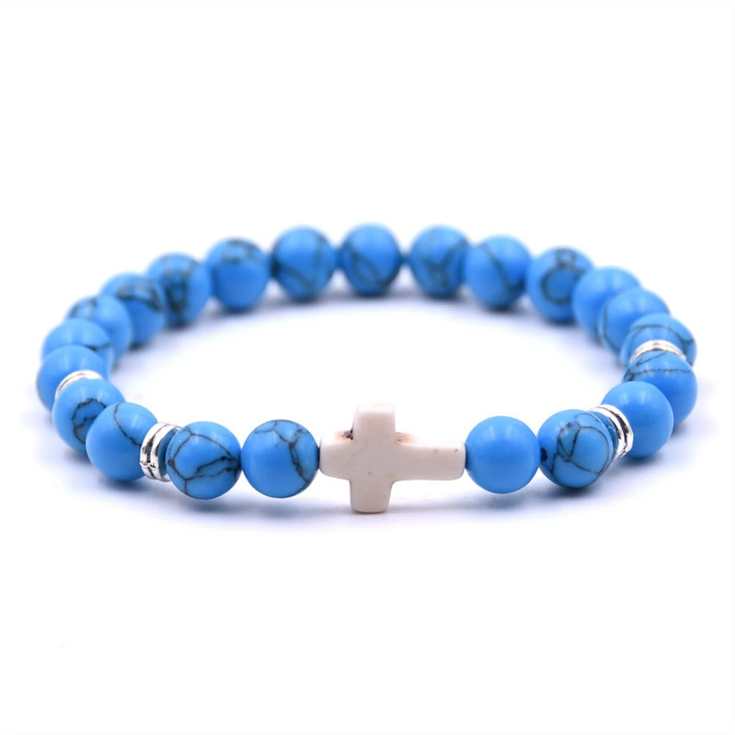 Tiger eye Bracelet New fashion Trendy Jesus cross Charm men bracelet Black 8mm Beads Bracelets &amp Bangles for women Jewelry | Украшения и