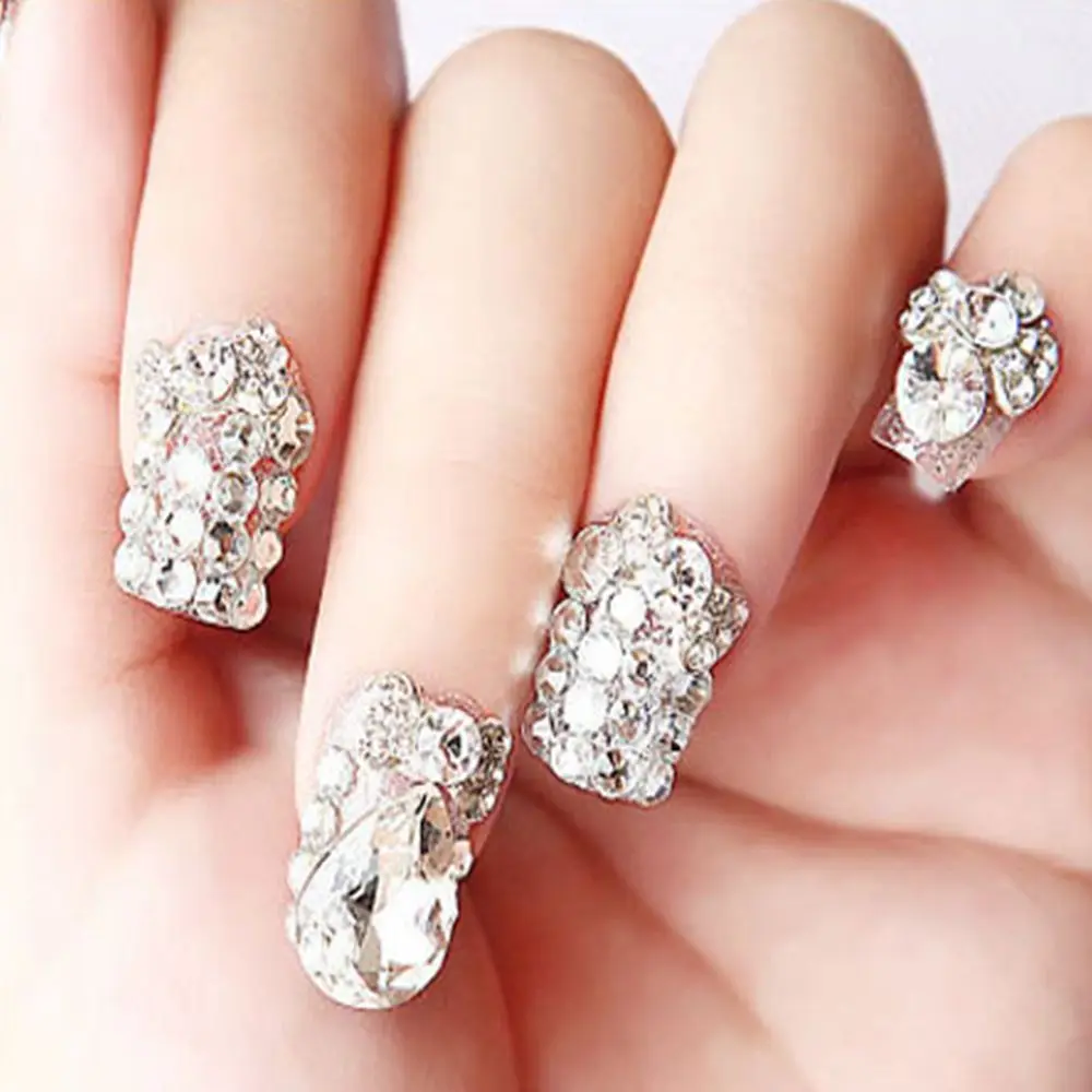 Nail Art Gems 400pcs Mix of SS4-SS12 Glass Flatback Crystals Non Hotfix Rhinestones For Nails 3D Decorations | Красота и здоровье