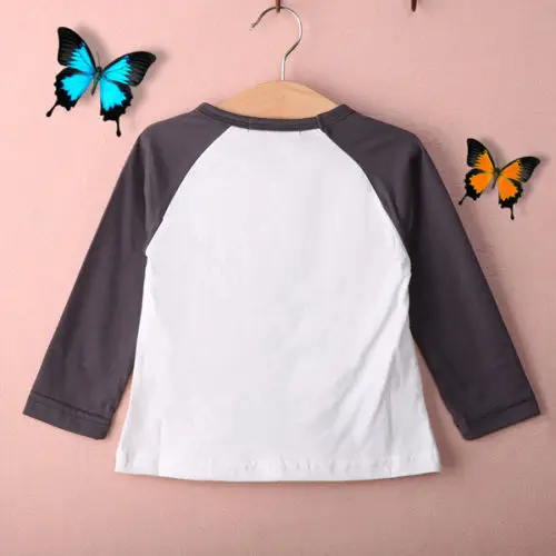 Лидер продаж новинка 2019 Детская футболка с буквенным принтом для маленьких
