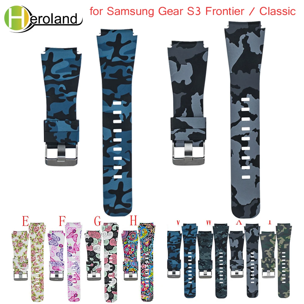 

Sport soft Silicone strap for Samsung Gear S3 Frontier Classic Watch band Replacement Printing Pattern Smart Wristband Bracelet