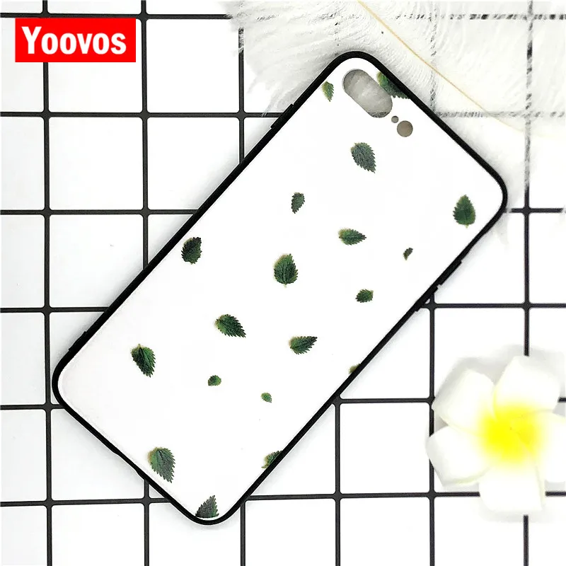 Yoovos 2018 листья цветы чехол для Iphone 7 Чехол IPhone 6 S Plus 8 X оригинальный корпус с ПК