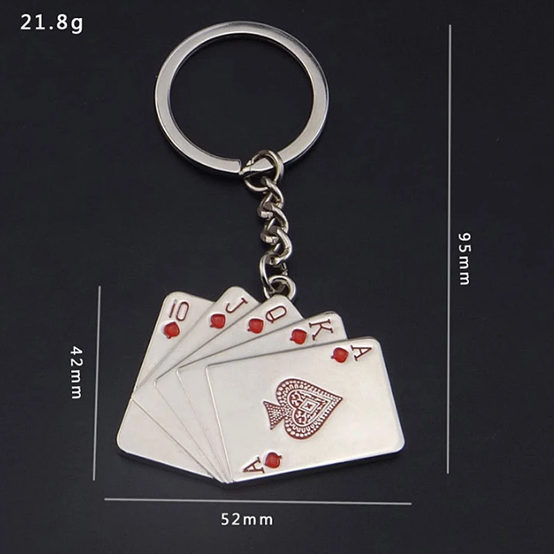 Забавные игральные карты брелок для покера женщин и мужчин кольцо ключей