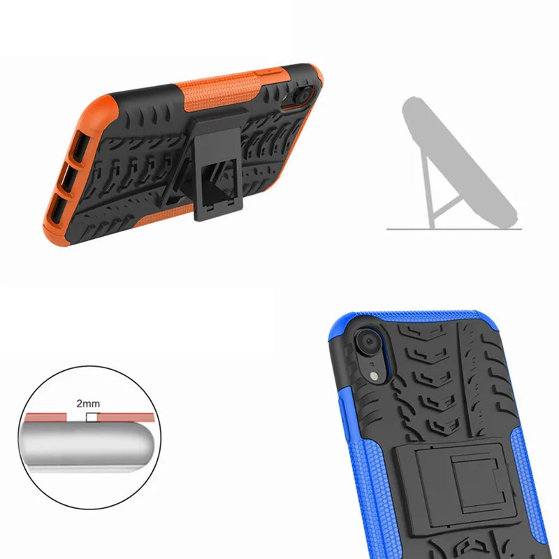Для iphone X XS чехол для MAX XR Heavy Duty Armor Stand силиконовый резиновый Жесткий Чехол 6 6s 7 8 plus