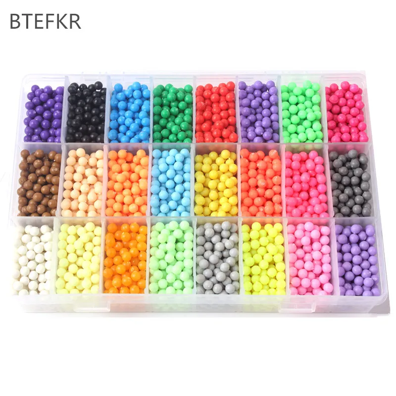 

BTEFKR Мозаика из бусин 24 цвета, 3d бусины, игрушки для детей, водные липкие бусины, игрушка-головоломка для детей 200