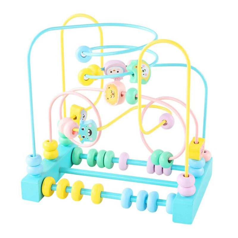 Деревянный малыш раннего развивающие игрушки круг первую бусинку Coaster Лабиринт