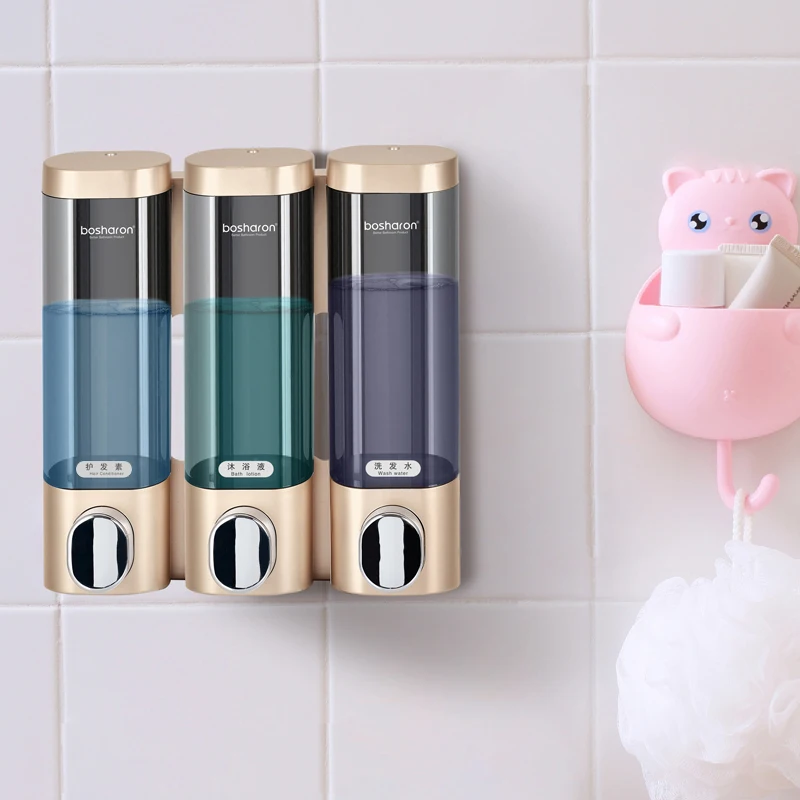 

Gold Soap Dispenser For Liquid Soap Detergent Shower Shampoo Bottle Container Soap Dispensers Wall Mounted Bathroom Accessories