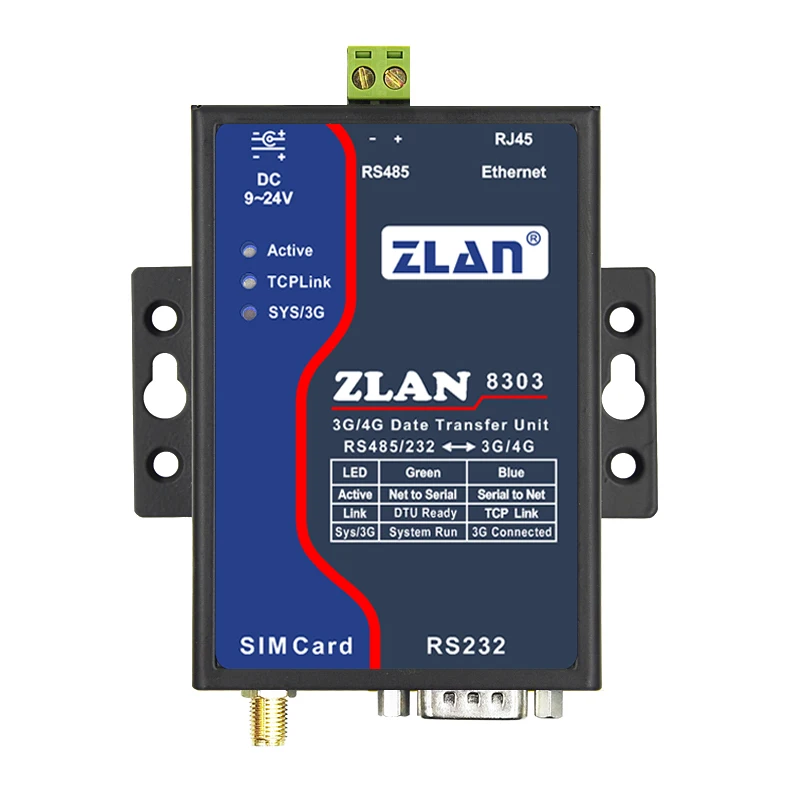 3G/4G Серийный Сервер, RS232/485 до 3G,/4G конвертер, ZLAN8303 Telecom