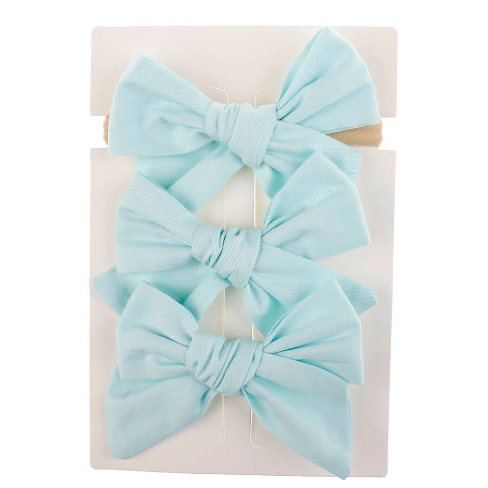 Детская однотонная повязка на голову 3 шт. эластичная для девочек детские