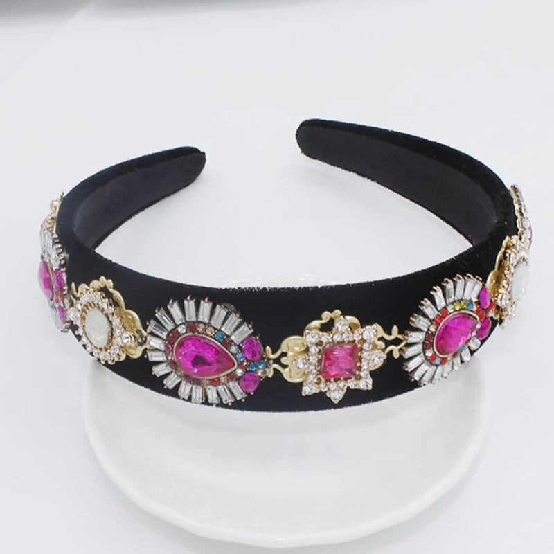 Tiaras and Crowns Vintage Baroque Headband Rhinestone Crystal Flower Bridal Hairband Jewelry Headdress Wedding Hair Accessories | Украшения