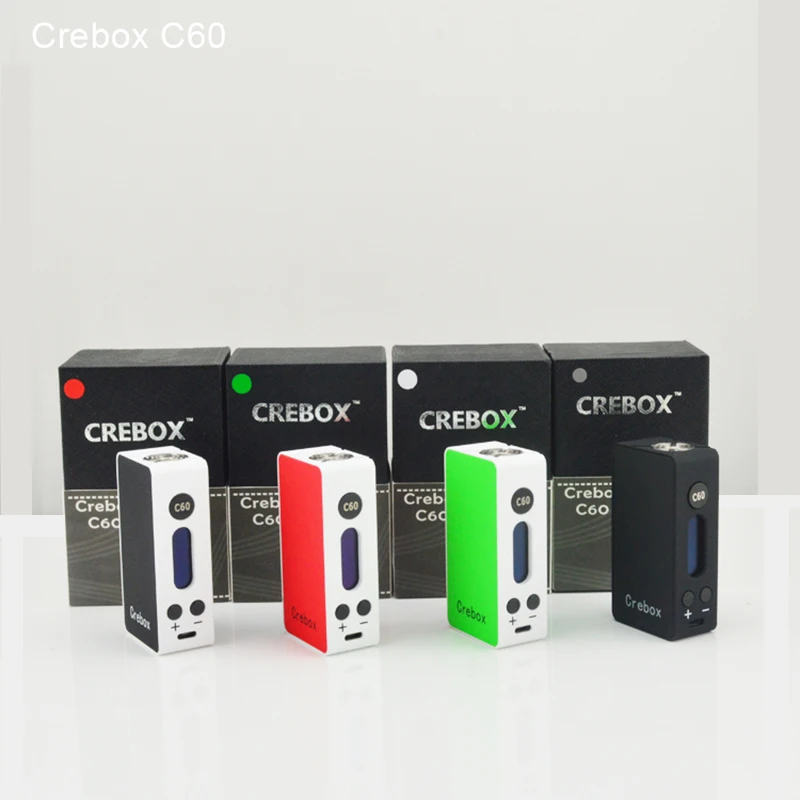 Crebox C60 Электронная Сигарета Kit 60 Вт 1800 мАч ТС Мини Окно Мод RDA Распылитель Бак HD LED